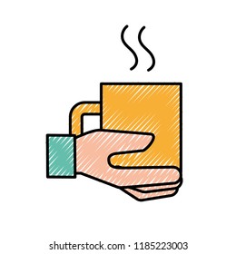 hand holding coffee cup hot beverage
