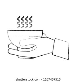 hand holding coffee cup hot beverage