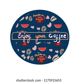 Hand Holding Coffee Cup Latte Americano Espresso 100 Coffee Stamp Take Away To Go Flat modern Design Vector Illustration