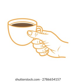 Hand holding coffee cup