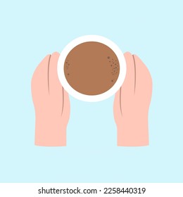 Hand-Holding-Kaffeeflat-Illustration 