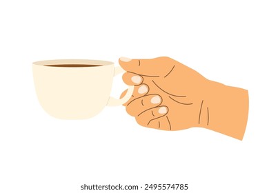 hand holding cofffee cup- vector illustration