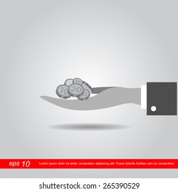 hand holding coin icon vector illustration eps10 