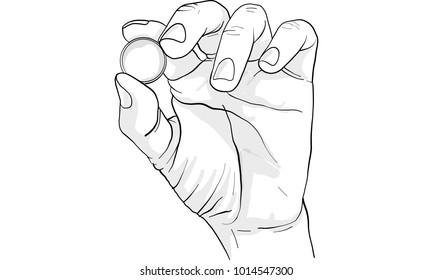 hand holding coin vector