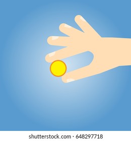 hand holding  coin ,vector