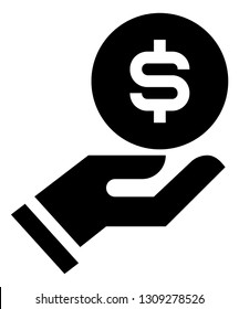 Hand Holding Coin Vector Icon