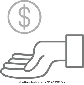 Hand Holding Coin vector icon. Can be used for printing, mobile and web applications.