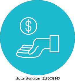 Hand Holding Coin vector icon. Can be used for printing, mobile and web applications.