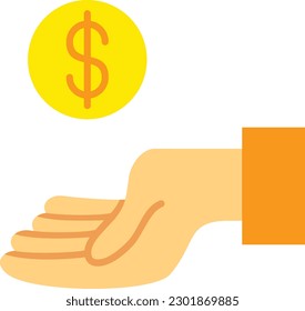Hand Holding Coin vector icon. Can be used for printing, mobile and web applications.