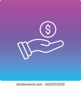 Hand Holding Coin vector icon. Can be used for printing, mobile and web applications.