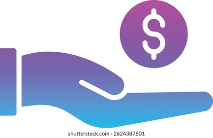 Hand Holding Coin vector icon. Can be used for printing, mobile and web applications.