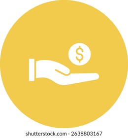 Hand Holding Coin vector icon. Can be used for printing, mobile and web applications.