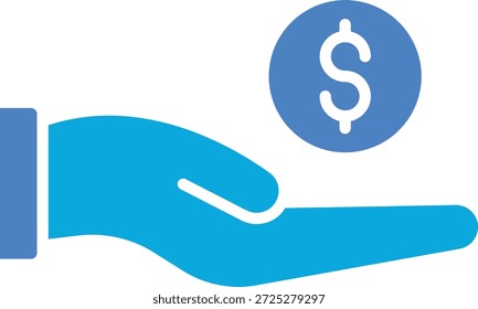 Icono de Vector de moneda de mano. Se puede utilizar para aplicaciones de impresión, móviles y de Web.