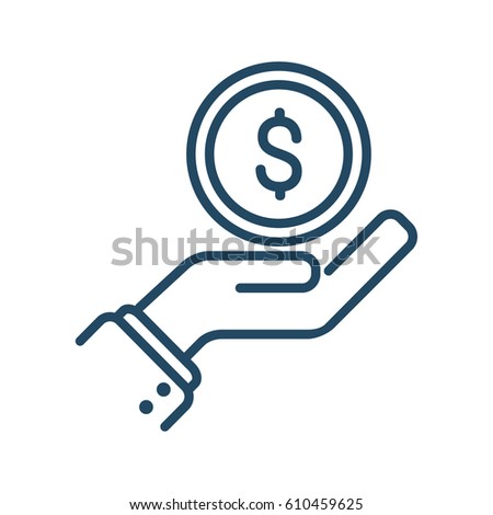 Hand Holding Coin vector icon in meaning Income