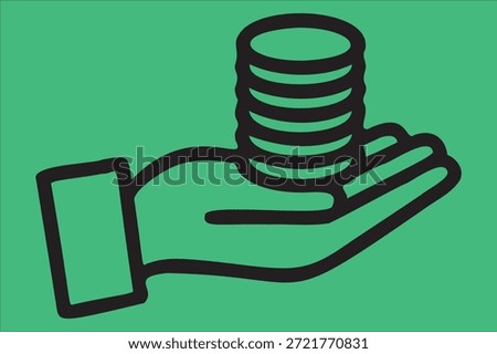hand holding coins vector design