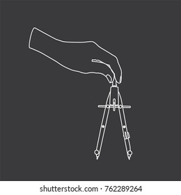 Hand holding a compass, vector illustration design. Hands collection.