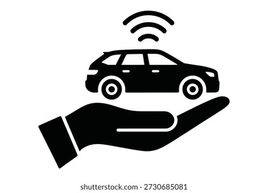 Mão segurando conectado carro tecnologia transporte