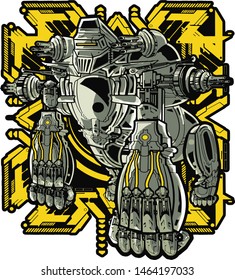 hand holding console control tshirt sticker design vector isolated