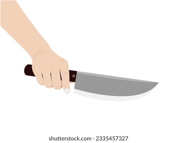 Mano sosteniendo un cuchillo de cocina.