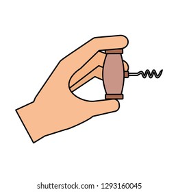 hand holding corkscrew utensil