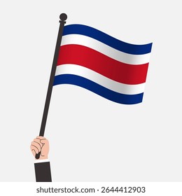 Hand Holding Costa Rica Waving Flag
