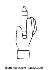 hand holding crayon pen color