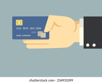 Hand holding credit card