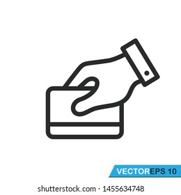 
hand holding a credit card, atm icon vector template