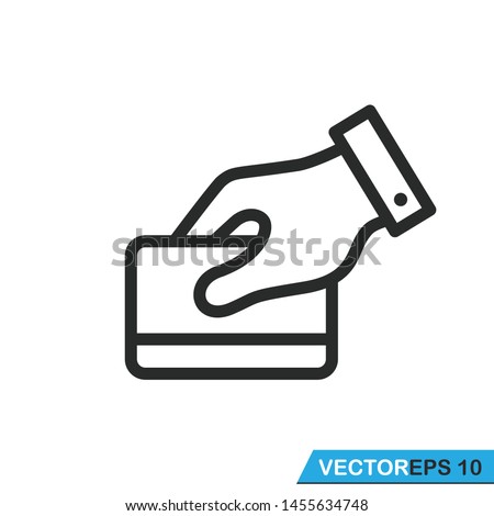 
hand holding a credit card, atm icon vector template Stock foto © 
