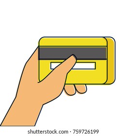 hand holding credit card banking online payment