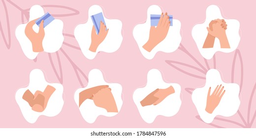 Hand holding credit card. Business money payment, person cash. Icon vector illustraton.