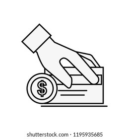 hand holding credit card and coin online shopping