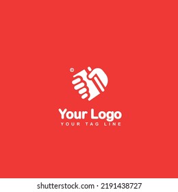 Hand Holding Credit Card For Easy Transaction - Minimal Logo Concept 