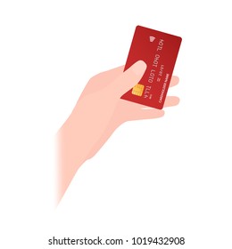 Hand holding a credit card vector illustration