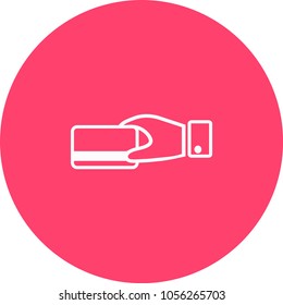 Hand holding credit card. Vector illustration. Flat design style.