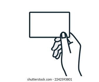 Mano con tarjeta de crédito. Ilustración vectorial de una mano que sostiene una tarjeta de crédito.