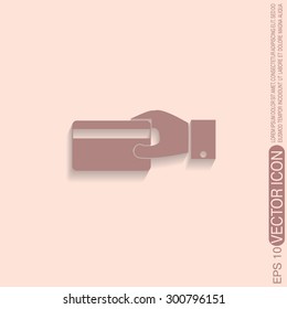 Hand holding credit card, vector, credit card in hand, Payment icon