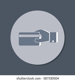Hand holding credit card, vector, credit card in hand, Payment icon