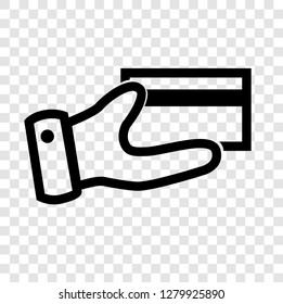 Hand Holding Credit or Debit Card at transparent effect background
