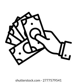 Hand holding crumpled dollar banknotes