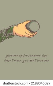 hand holding cup motivation concept vector illustration