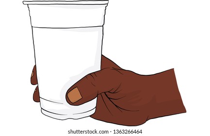 hand holding cup vector