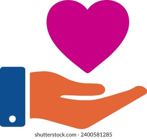 Hand holding a cute heart on Valentine's Day
