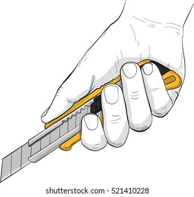 Hand holding cutter