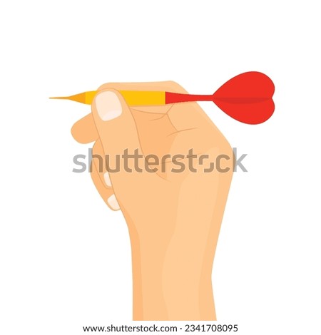 hand holding dart- vector illustration