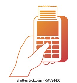 hand holding dataphone payment mobile concept