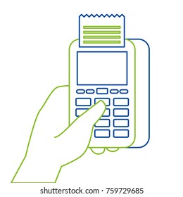 hand holding dataphone payment mobile concept