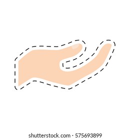 hand holding delivery concept cut line vector illustration eps 10