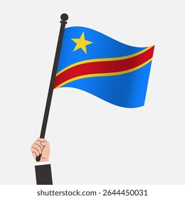 Hand, die die Demokratische Republik Kongo hält