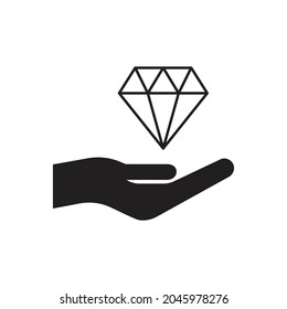 Hand Holding Diamond Icon Design Vector Illustration